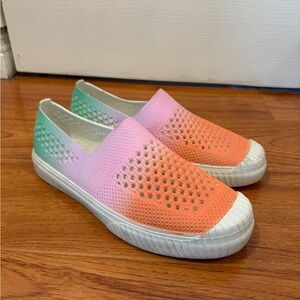 Layer 8 Pink and Orange Gradient Sneakers